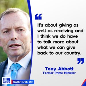 Tony Abbott said that school leavers should serve in national service