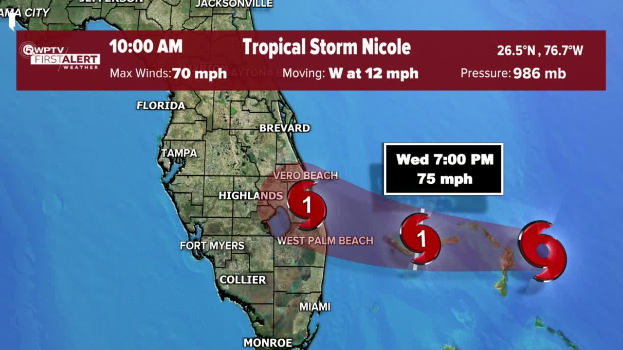 Hurricane Nicole made landfall south of Vero Beach