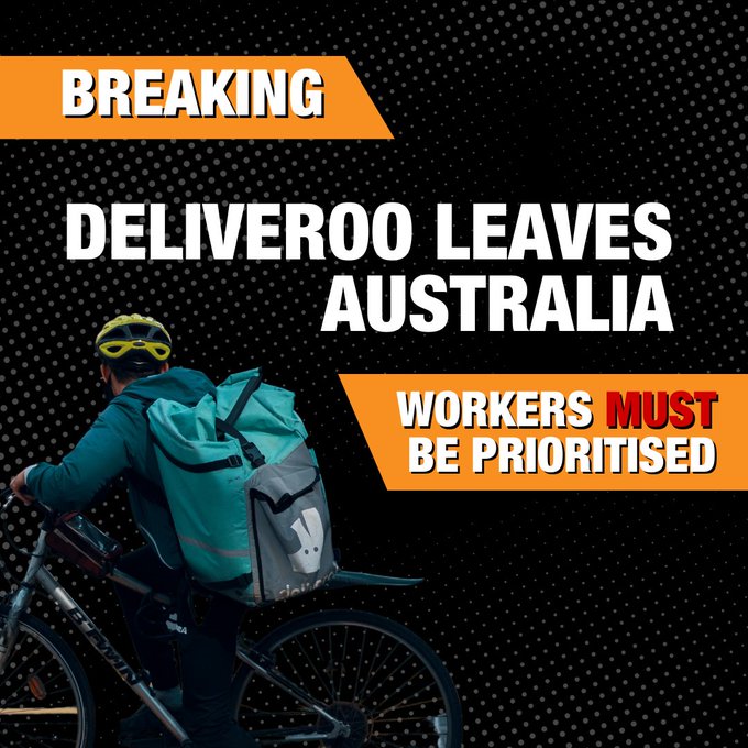 Deliveroo suddenly collapses in Australia, leaving 15000 riders.