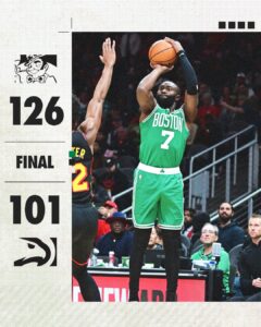 Boston Celtics crushed Atlanta Hawks 126-101 on Wednesday