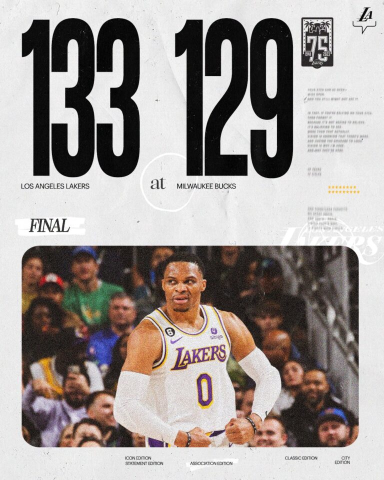 The Lakers beat the Bucks 133-129 on Friday night’s match