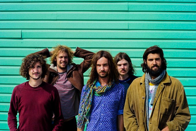 Complete team of Tame Impala during tour
