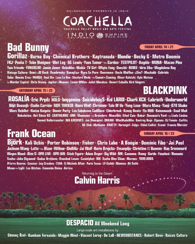  Schedule for Coachella 2023
