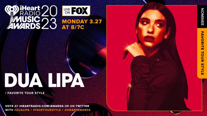 Dua Lipa is in the 2nd position at iHeart Radio Music Awards 2023
