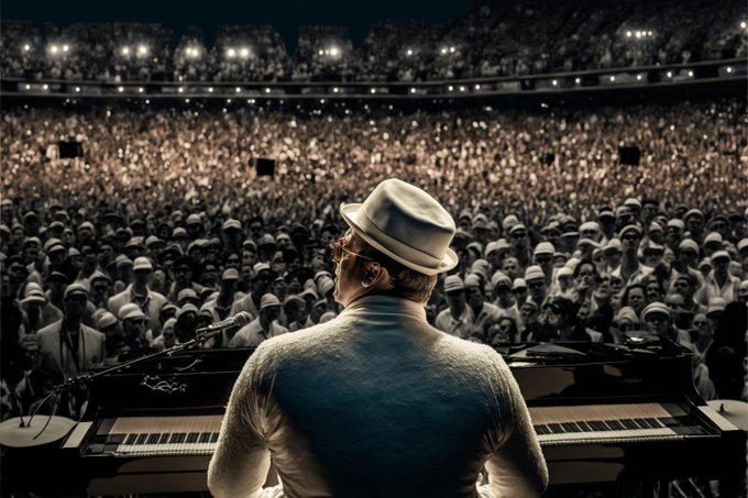 Elton John's concert during Farewell Yellow Brick Road Tour,