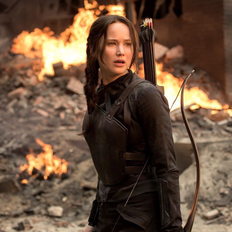 Katniss Everdeen ( played by Jennifer Lawrence) in Hunger Games