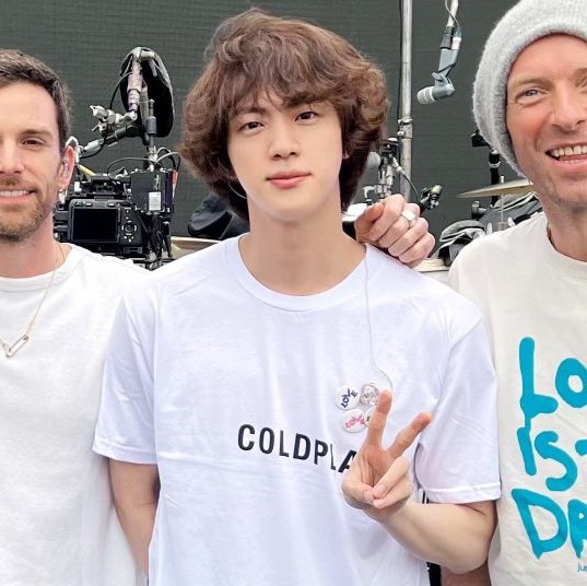 BTS' Jin with Chris Martin from Coldplay