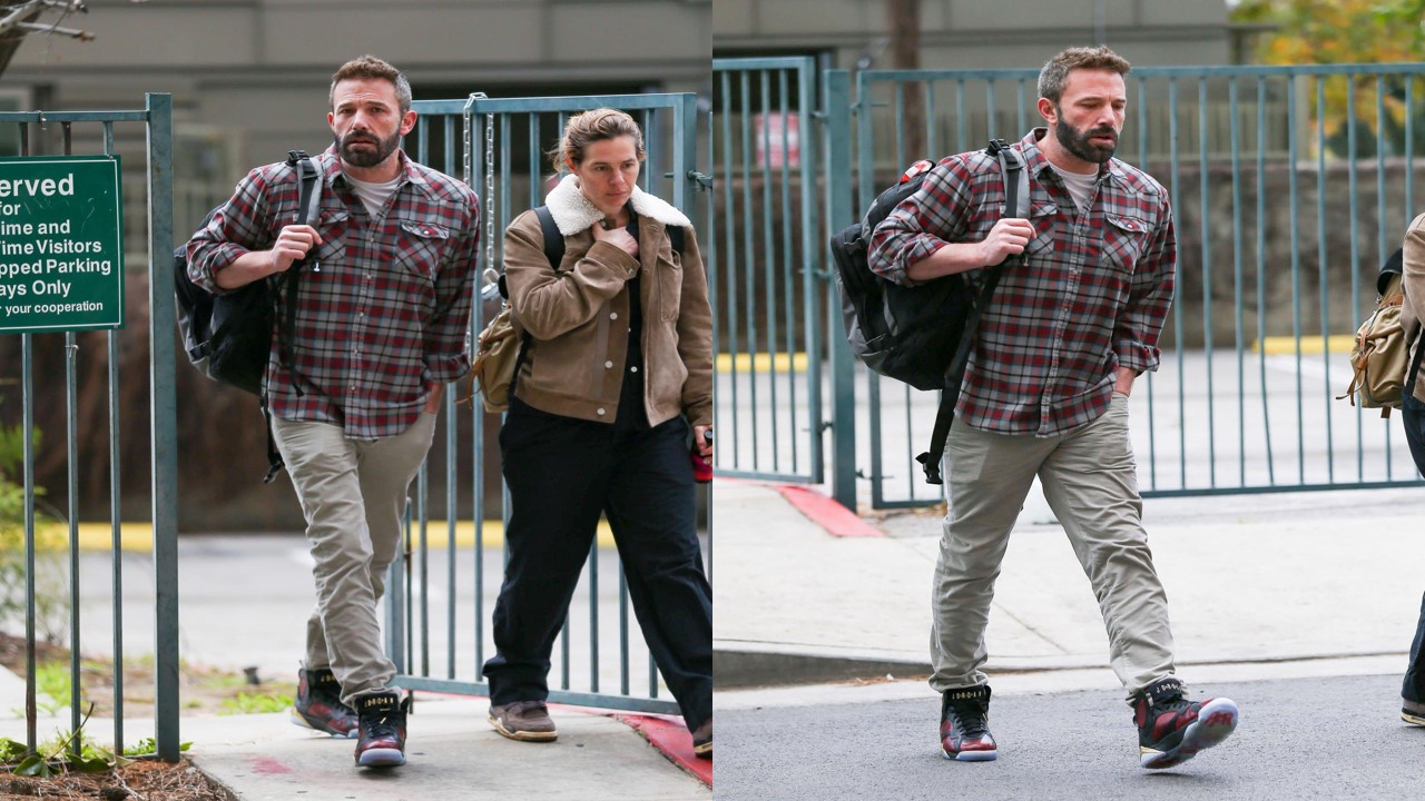Ben Affleck appeared in a flannel shirt at a studio in Los Angeles